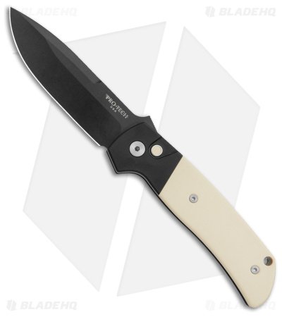Pro-Tech Terzuola Tuxedo ATCF Automatic Knife Ivory Micarta (3.5" DLC MagnaCut)