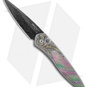 Pro-Tech Ultimate Custom Newport Knife Ti 24K Gold Engraved (3" Damascus)