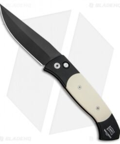 Pro-Tech Brend 3 Medium Tuxedo Automatic Knife Ivory Micarta (3.75" Black) 1352