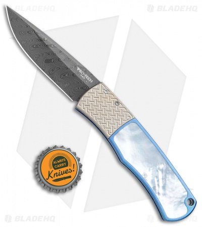 Pro-Tech Custom BR-1 Magic "Whiskers" Automatic Knife Ti/MOP (Damascus) - Image 4