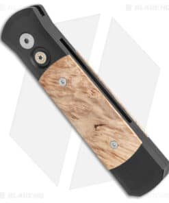 Alternative view of Pro-Tech Custom Godson Automatic Knife Maple Burl (3.15" Ladder Damascus)
