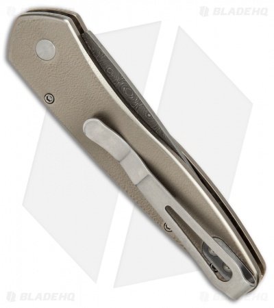 Pro-Tech Custom Newport Automatic Knife Bronze Ti/Mother of Pearl (3" Damascus) - Image 3