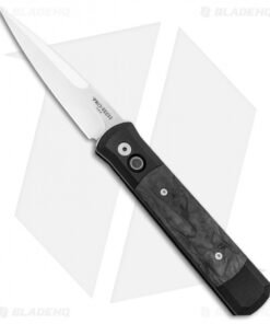 Pro-Tech Godfather Automatic Knife Marbled CF (4" Mirror) SHOT Show 2019