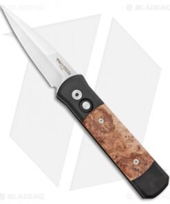 Pro-Tech Godson Automatic Knife Box Elder Burl (3.15" Satin)