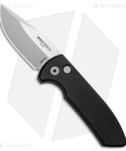 Pro-Tech Les George SBR Automatic Knife Black Aluminum (2.6" Stonewash)