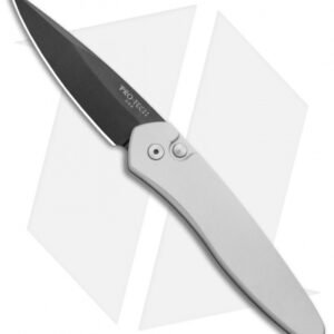 Protech Newport Automatic Knife Silver (3" Black) 3403