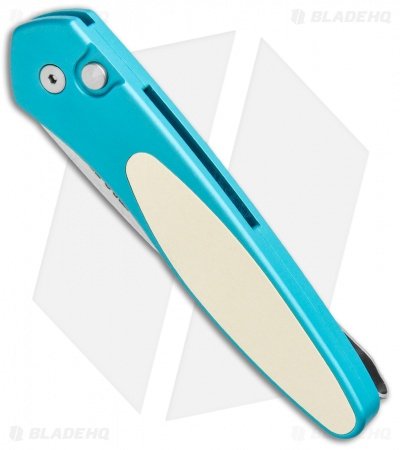 Pro-Tech Newport Automatic Knife Teal/Ivory Micarta (3" Satin) - Image 2