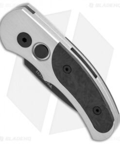 Alternative view of Pro-Tech Runt J4 Automatic Knife Silver/Marble Carbon Fiber (1.94" Black) 4400-M