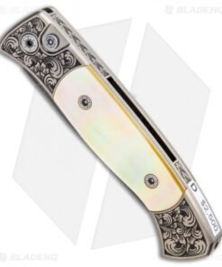 Alternative view of Pro-Tech Brend 2 Small Ultimate Custom Auto Knife Gold Lip Pearl (2.9" Damascus)