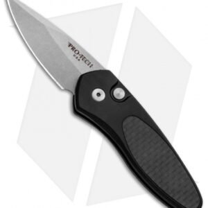 Protech Sprint Automatic Knife Black w/ Carbon Fiber (1.95" Stonewash) 2915