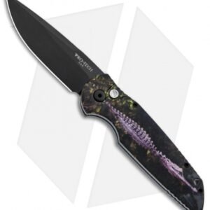 Pro-Tech TR-3 Automatic Knife Custom PK Anodized "Croc" Print (3.5" Black)