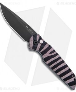 Pro-Tech TR-3 Automatic Knife Custom PK Anodized Zebra Print (3.5" Black)
