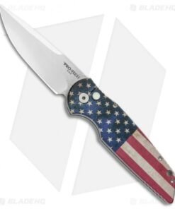 Pro-Tech TR-3 Automatic Knife PK Custom Vintage Flag (3.375" Mirror)