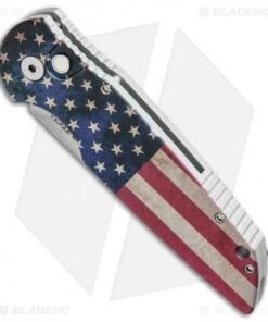 Alternative view of Pro-Tech TR-3 Automatic Knife PK Custom Vintage Flag (3.375" Mirror)