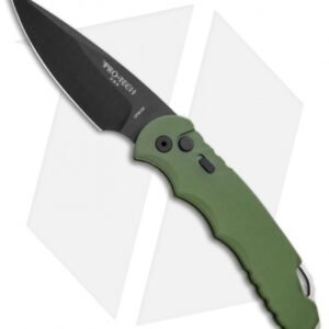 Protech TR-4.3 Green Tactical Response 4 Automatic Knife (4" Black D2)