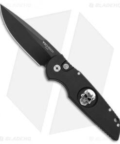Pro-Tech Tactical Response TR-3 Knife Sterling Silver Skull (3.5" Black) TR-3.72
