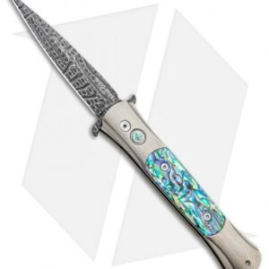 Pro-Tech The Don Custom Automatic Knife Titanium/Abalone (3.5" Damascus)