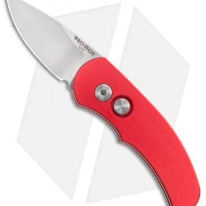 Pro-Tech Runt J4 Automatic Knife Red Handle (1.94" Satin) 4421