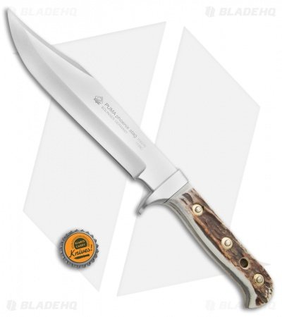 Puma Phoenix Bowie Fixed Blade Knife Stag (8" Satin) 116376 - Image 4
