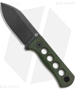 QSP Canary Neck Knife Fixed Blade Green Micarta (2.5" BW)