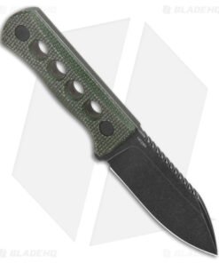 Alternative view of QSP Canary Neck Knife Fixed Blade Green Micarta (2.5" BW)