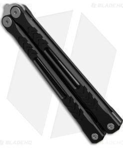 Alternative view of REVO Nexus Balisong Butterfly Knife PVD Black Aluminum (4" Stonewash)