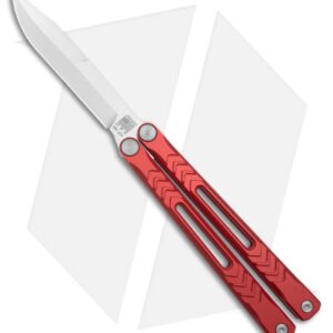 REVO Nexus Balisong Butterfly Knife Red Anodized Aluminum (4.5" Stonewash)