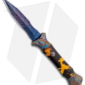 Rainy Vallotton Custom Eos Automatic Knife (4.125" Damascus)