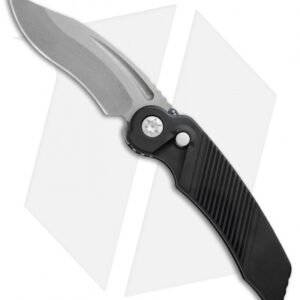 Rat Worx MRX Lightweight Recurve Automatic Knife Black (3.6" Stonewash ) 22210