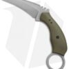 Ryan W Knives UTrap Karambit Fixed Blade Knife OD Green G-10 (3.2" Acid Wash)