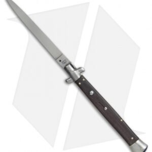 SKM 13" Italian Stiletto Automatic Knife Staminawood (5.7" Satin Flat)