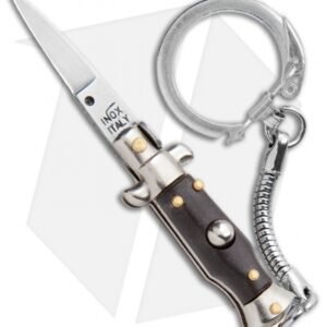 SKM 2.75" Keychain Stiletto Automatic Knife Brown (1.2" Satin Flat)