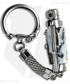Alternative view of SKM 2.75" Keychain Stiletto Automatic Knife Sim Horn (1.2" Satin Flat)
