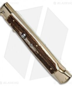 Alternative view of Frank B 11" Italian Stiletto Swinguard Gold Plated Stag Horn (5" Dagger)