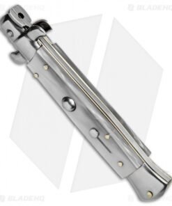 Alternative view of SKM AB 9" Italian Stiletto Automatic Knife White Acrylic (3.8" Satin Kris)