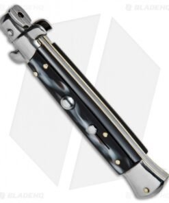 Alternative view of SKM AB 9" Italian Stiletto Automatic Knife Sim Horn (3.8" Satin Kris)