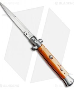 SKM AB 9" Italian Stiletto Automatic Knife Orange Pearlex (3.8" Satin Bayonet)