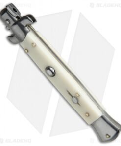 Alternative view of SKM AB 9" Italian Stiletto Automatic Knife Sim Ivory (3.8" Satin Dagger)