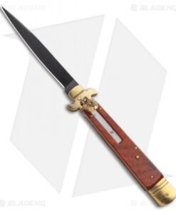 SKM 9.75" Slimline Leverlock Automatic Knife Rosewood (4.25" Black)