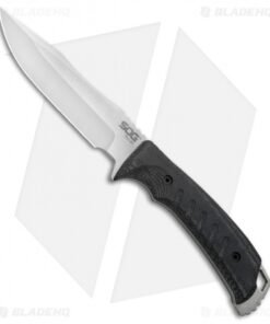 SOG Pillar Fixed Blade Knife Black Canvas Micarta (5" Satin)