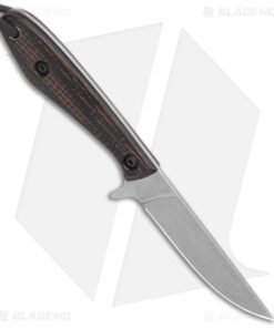Alternative view of Smith & Sons Spur Fixed Blade Knife Black Burlap Micarta (3.45" Stonewash AEB-L)