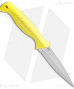Alternative view of Spyderco Fish Hunter Salt Knife Yellow (4.39" Satin Full Serr) FB40SYL