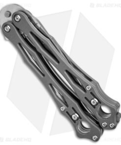 Alternative view of Spyderco SmallFly 2 Butterfly Knife Gray G-10 (3.4" Satin CPM Cru-Wear)