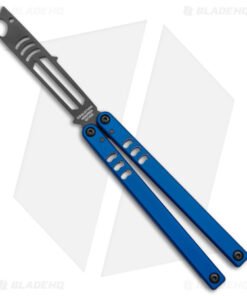 Squid Industries Mako V4.5 Bottle Opener Balisong Trainer Blue (4.3" Black)