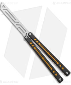 Squid Industries Nautilus Balisong Trainer Knife V2 Black Gold (4.5" Satin)