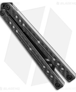 Alternative view of Squid Industries Nautilus Butterfly Balisong Trainer CF/Silver (4.4" Black)