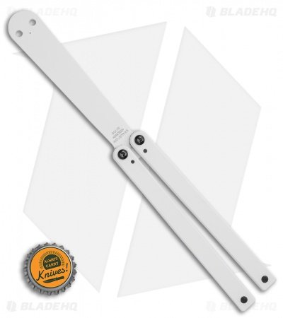 Squid Industries Squiddy Butterfly Balisong Trainer White PVC (4.3" White) - Image 4