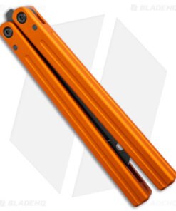 Alternative view of Squid Industries Triton V2 Butterfly Balisong Trainer Inked Orange