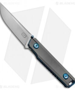 Stedemon ZKC-B02 Liner Lock Knife Gray Titanium/ Blue Ti (3.5" Satin)