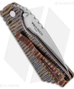 Alternative view of Strider + Pro-Tech Custom PT Automatic Knife Tiger Stripe Ti (2.75" Satin/SW)